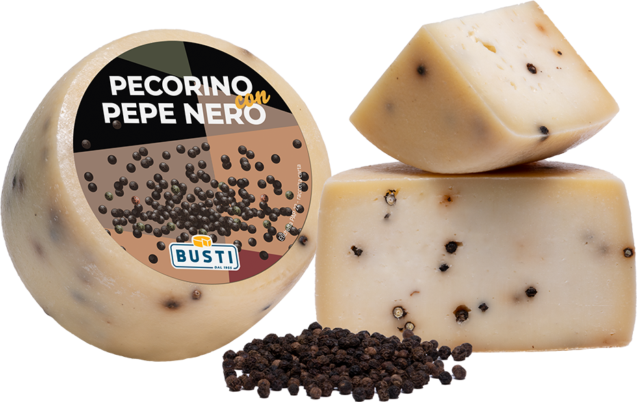 Pecorino con Pepe Nero (1kg approx.) Sottovuoto CASEIFICIO BUSTI